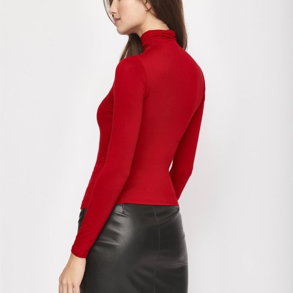 Dynamite Gemma turtleneck top red XS - Picture 5 of 5